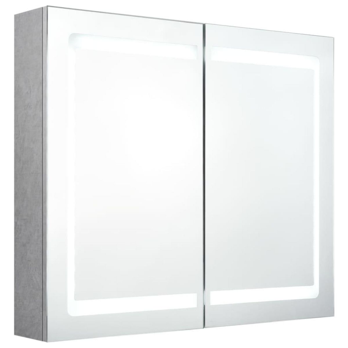 VIDAXL Armoire de salle de bain a miroir LED Gris beton 80x12x68 cm
