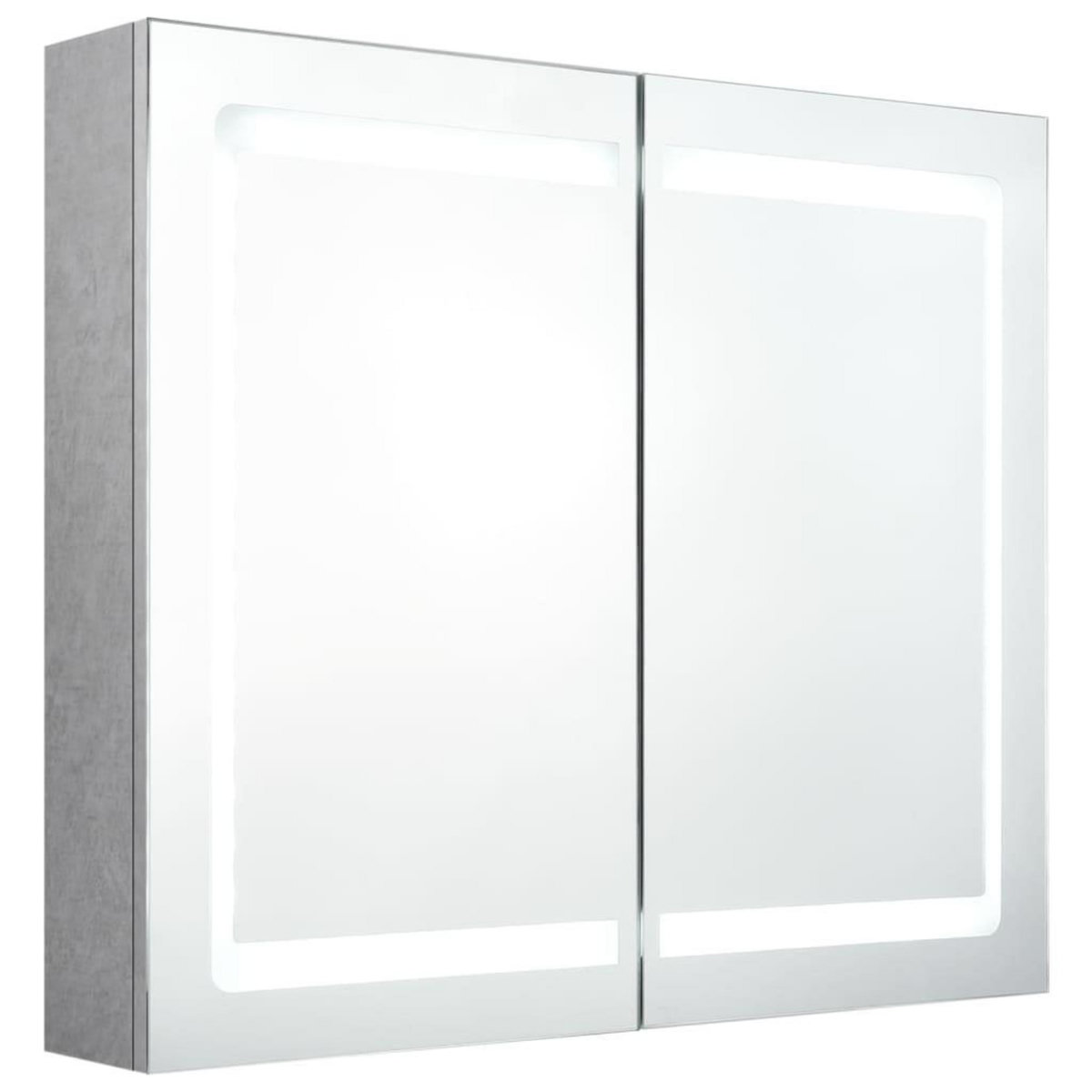 VIDAXL Armoire de salle de bain a miroir LED Gris beton 80x12x68 cm