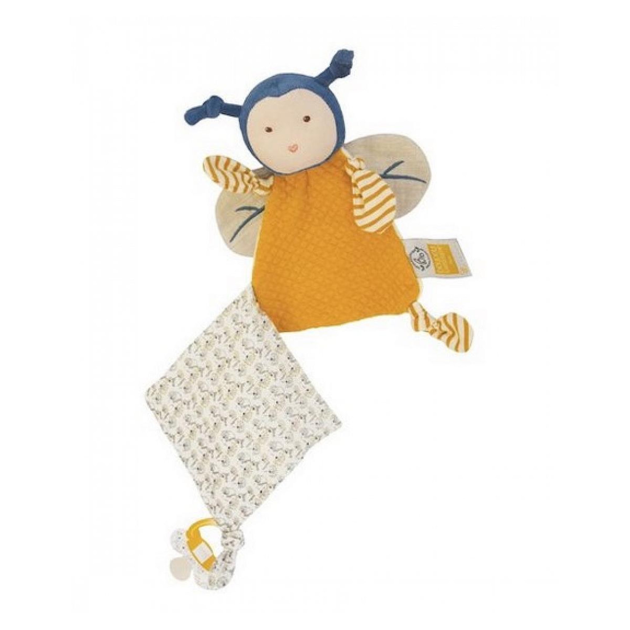 Voir la diapositive 2 : DOUDOU ET COMPAGNIE Doudou Cie POLLEN L'ABEILLE BIO Pantin attache sucette