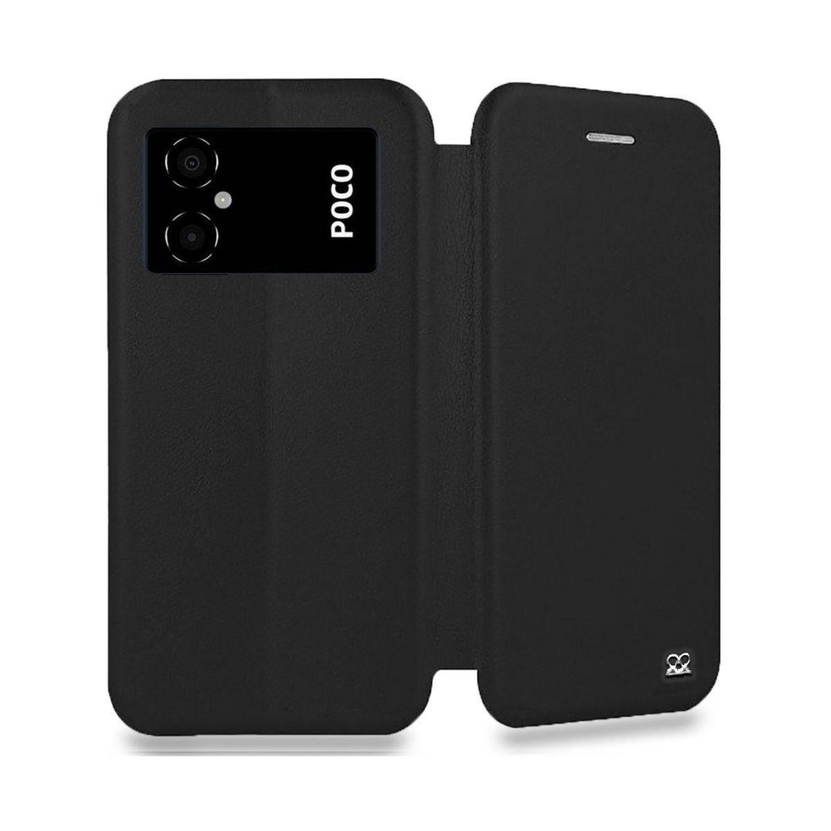 IBROZ Etui Xiaomi Poco M4 5G Cuir Noir