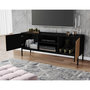 Voir la diapositive 2 : BEST MOBILIER Savanna - meuble tv - effet bois et noir - 2 portes et 2 niches - 150 cm