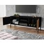 Voir la diapositive 2 : BEST MOBILIER Savanna - meuble tv - effet bois et noir - 150 cm