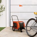 VIDAXL Remorque de velo pour animaux de compagnie orange et noir