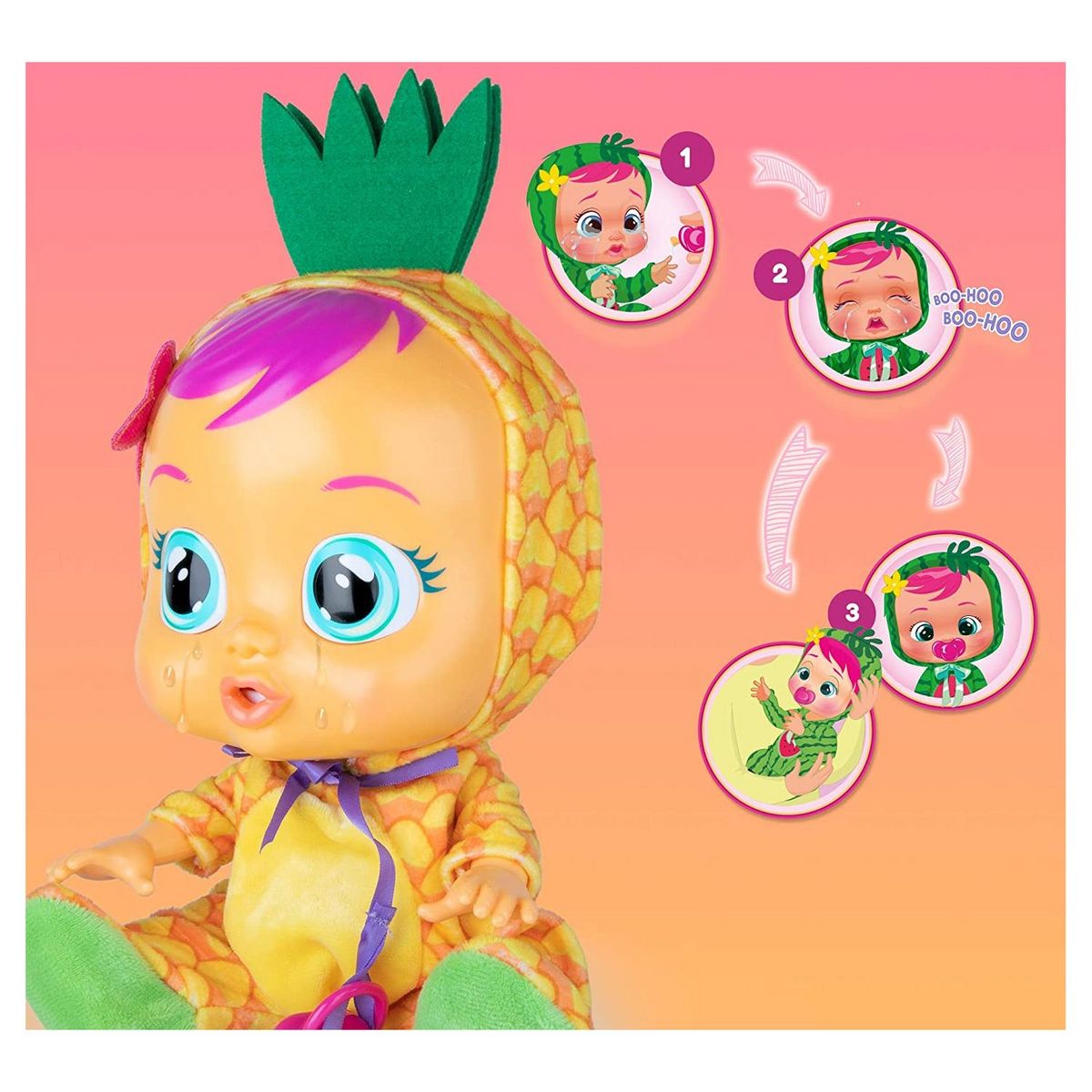 IMC TOYS Cry Babies Poupée Bébé Tutti Frutti - Pia