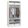 Voir la diapositive 4 : VIDAXL Garde-robe Blanc brillant 100x50x200 cm Bois d'ingenierie
