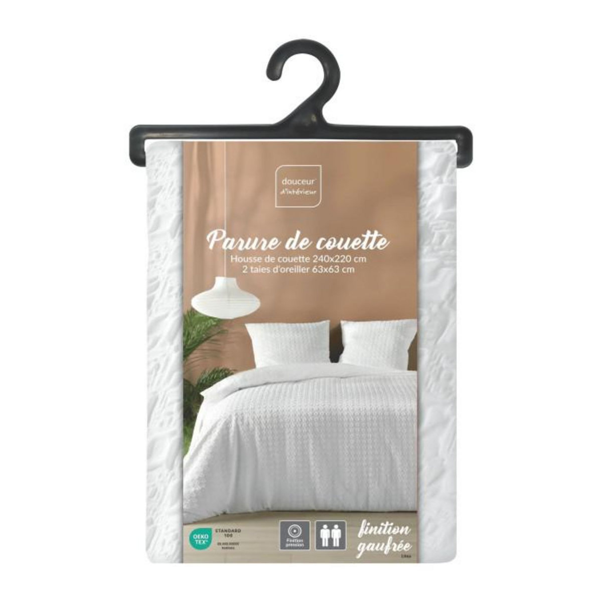 Paris Prix Parure de Lit 3 Pièces  Litea  240x220cm Blanc