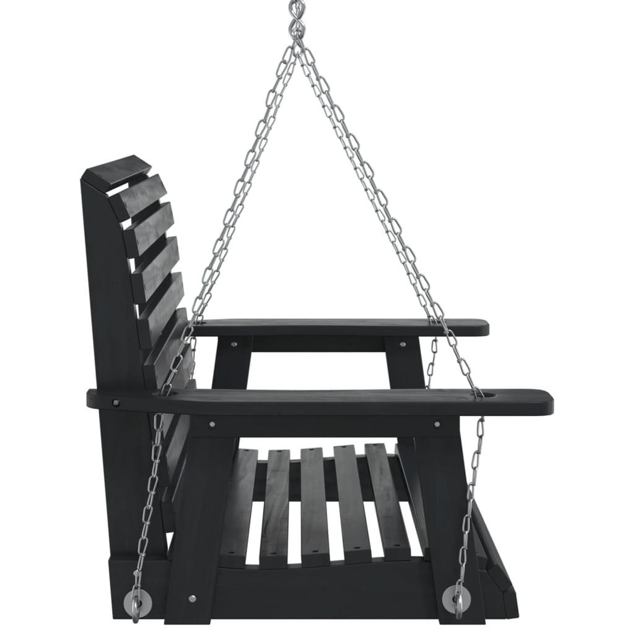 Voir la diapositive 5 : VIDAXL Chaise balançoire de jardin chaînes en metal bois massif sapin