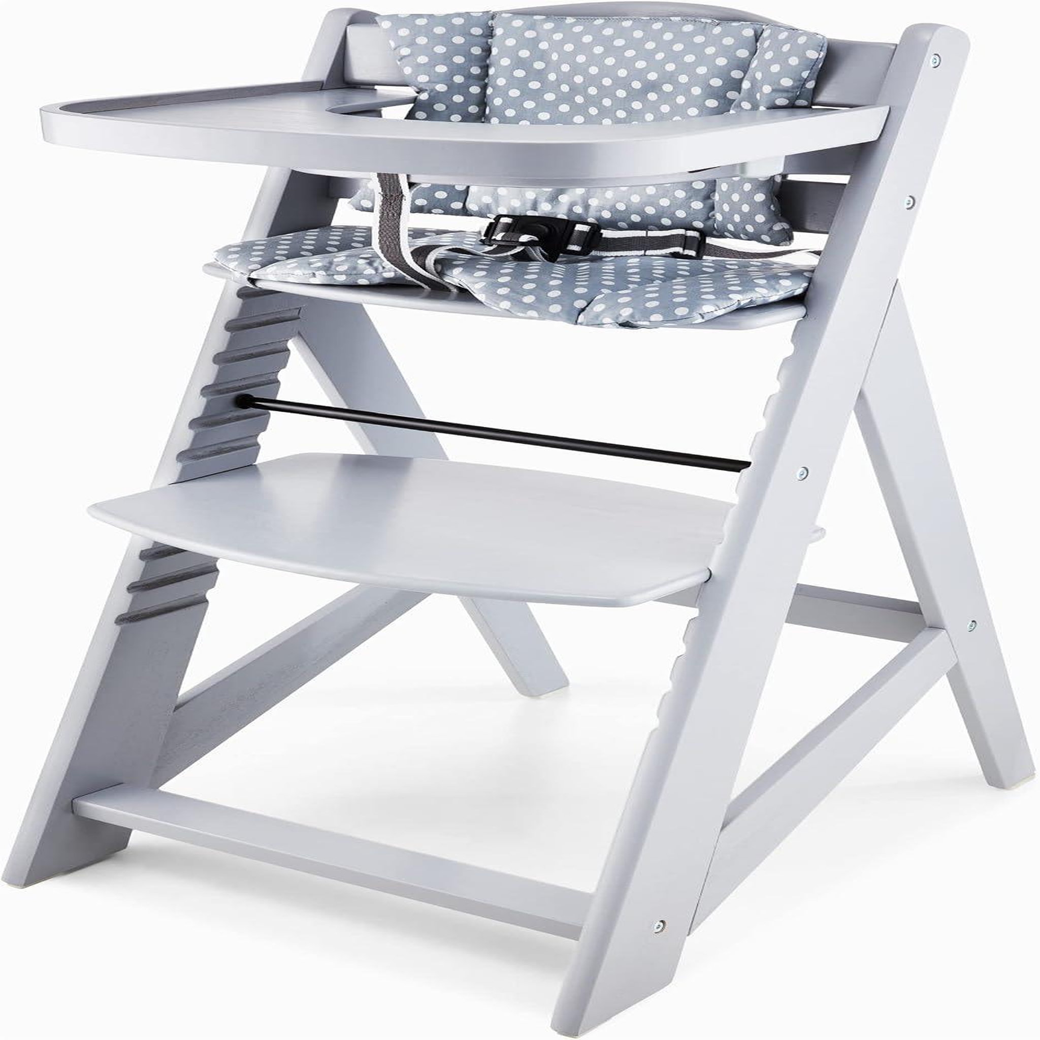 Voir la diapositive 1 : MOBY SYSTEM Chaise haute bébé +6 mois évolutive, 12 réglages du siège, table amovible, coussins ceinture 3 points
