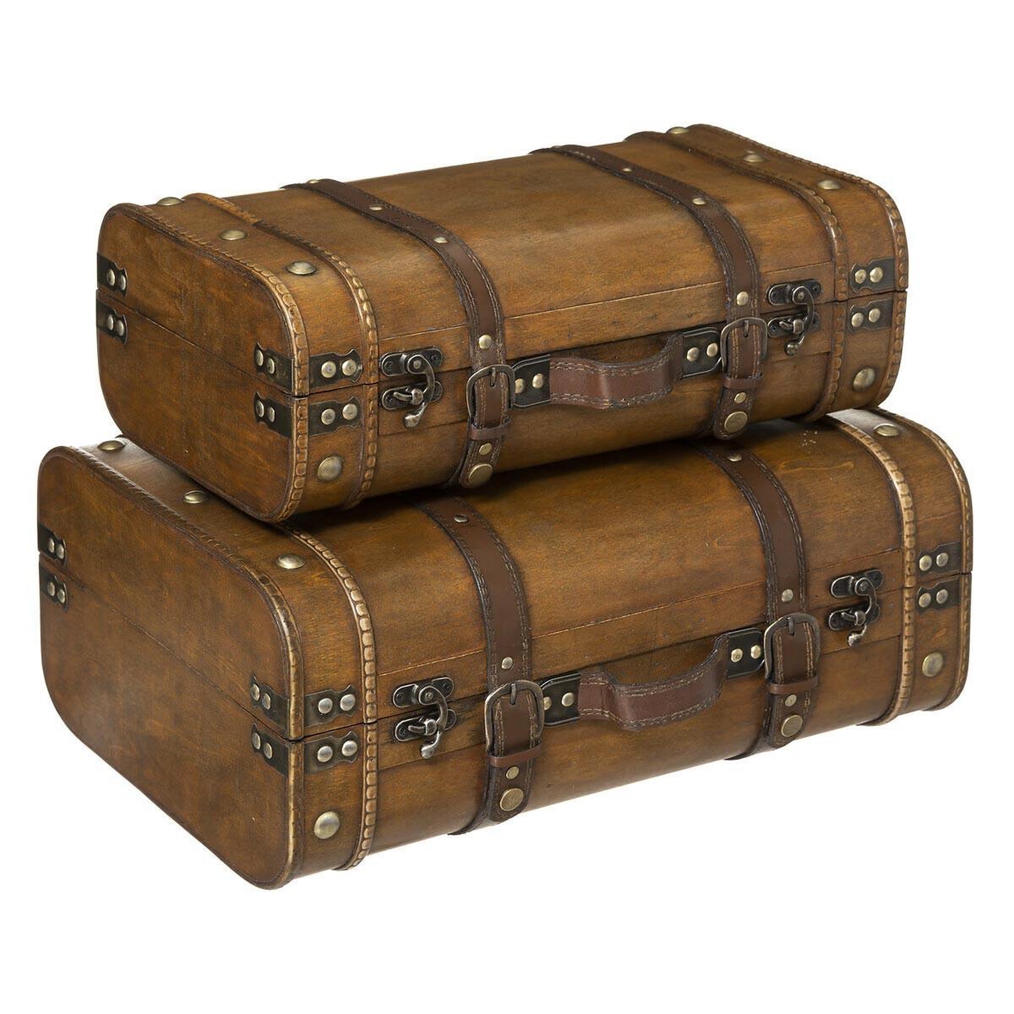 ATMOSPHERA Lot de 2 Valises Déco  Voyage  45cm Marron