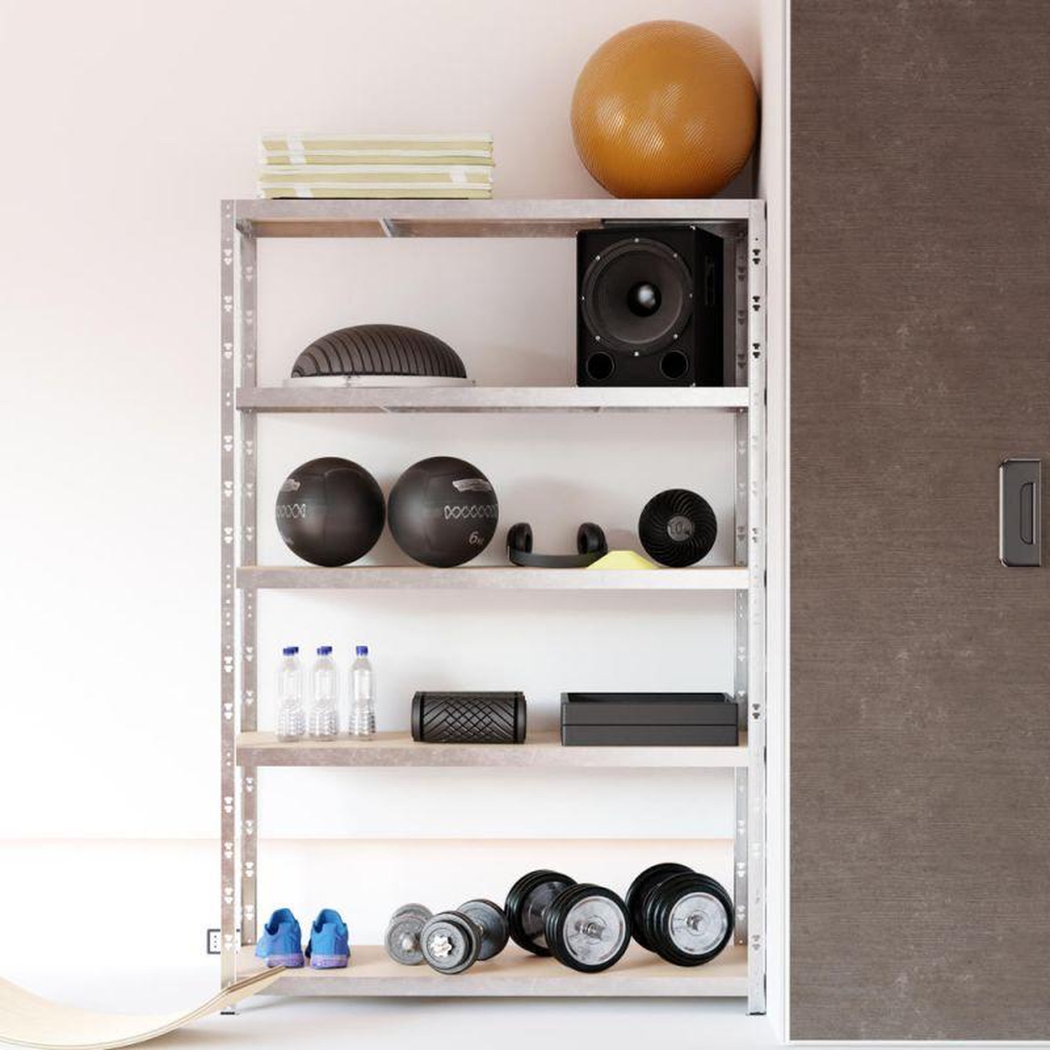 Voir la diapositive 6 : EUROSPEN Etagère de rangement modulable et polyvalente pour atelier, garage, cave... Charge Lourde max 875kg -180x120x40cm - Gris