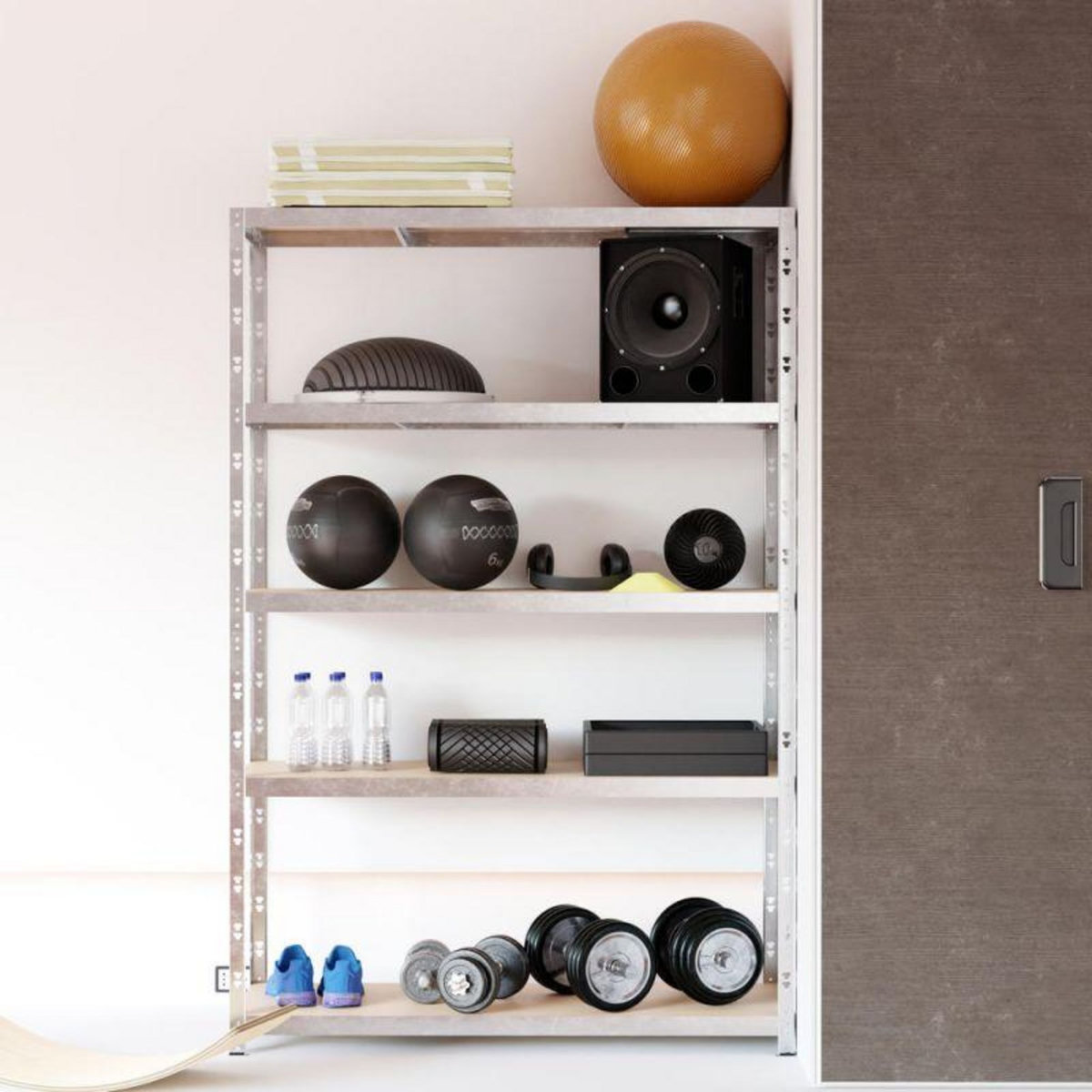 EUROSPEN Etagère de rangement modulable et polyvalente pour atelier, garage, cave... Charge Lourde max 875kg -180x120x40cm - Gris