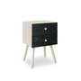 Voir la diapositive 2 : Paris Prix Table de Chevet 2 Tiroirs  Tomina  42cm Noir