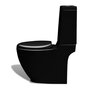VIDAXL Ensemble de toilette et bidet sur pied Noir Ceramique