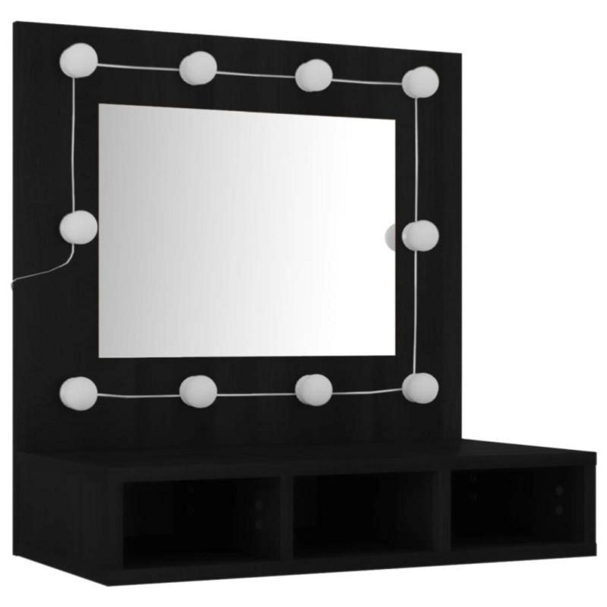 VIDAXL Armoire à miroir avec LED noir 60x31,5x62 cm