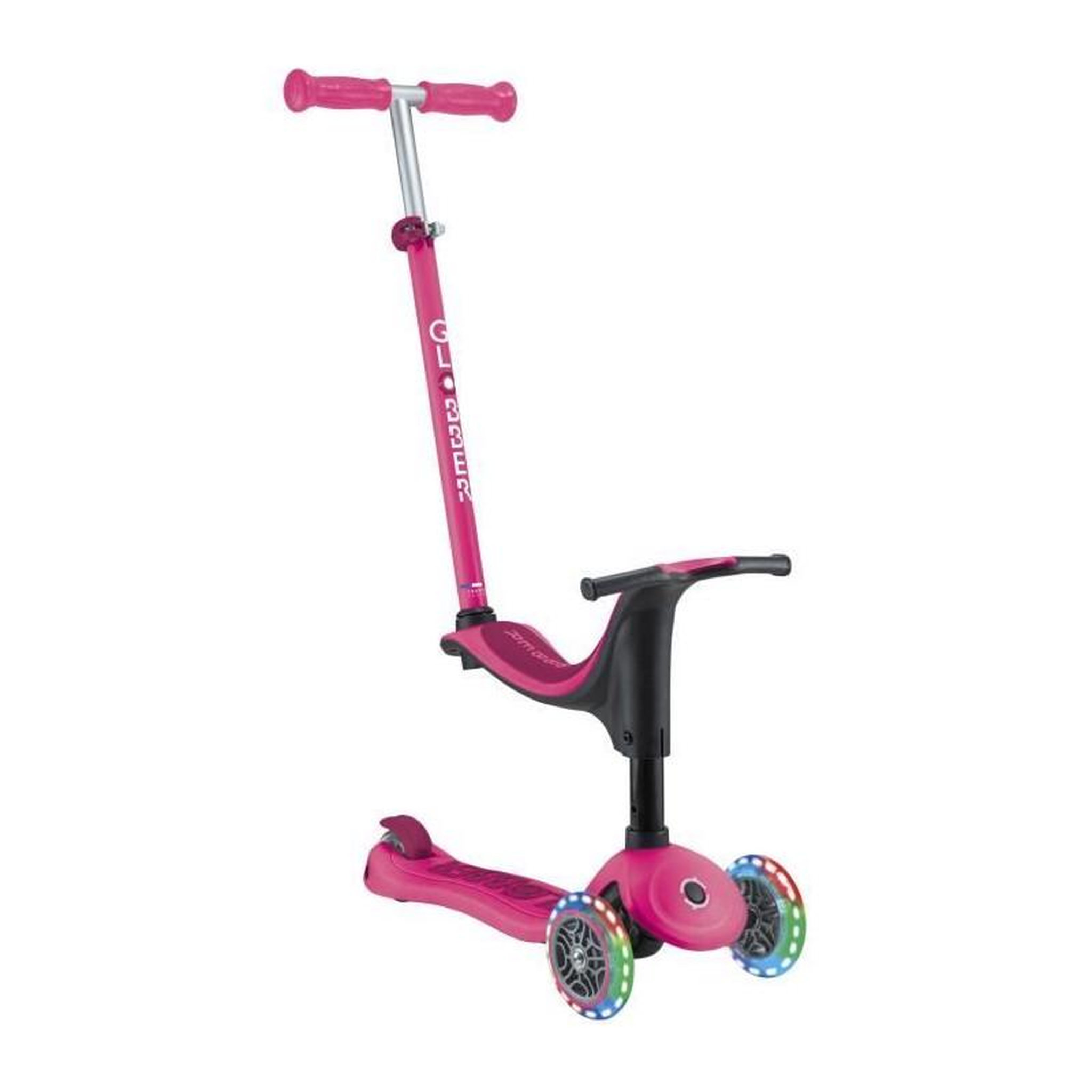 Globber Trottinette 3 roues évolutive - GLOBBER - SPORTY LIGHTS - Rose - Lumineuses - Porteur, draisienne, trottinette - Siege - des 15