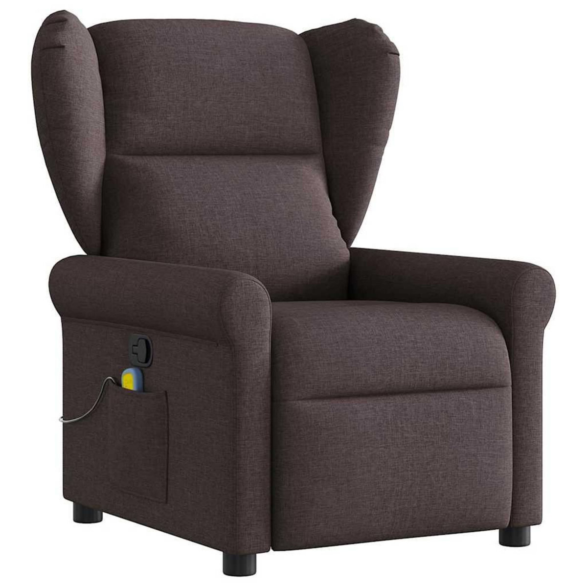 VIDAXL Fauteuil de massage inclinable Marron fonce Tissu