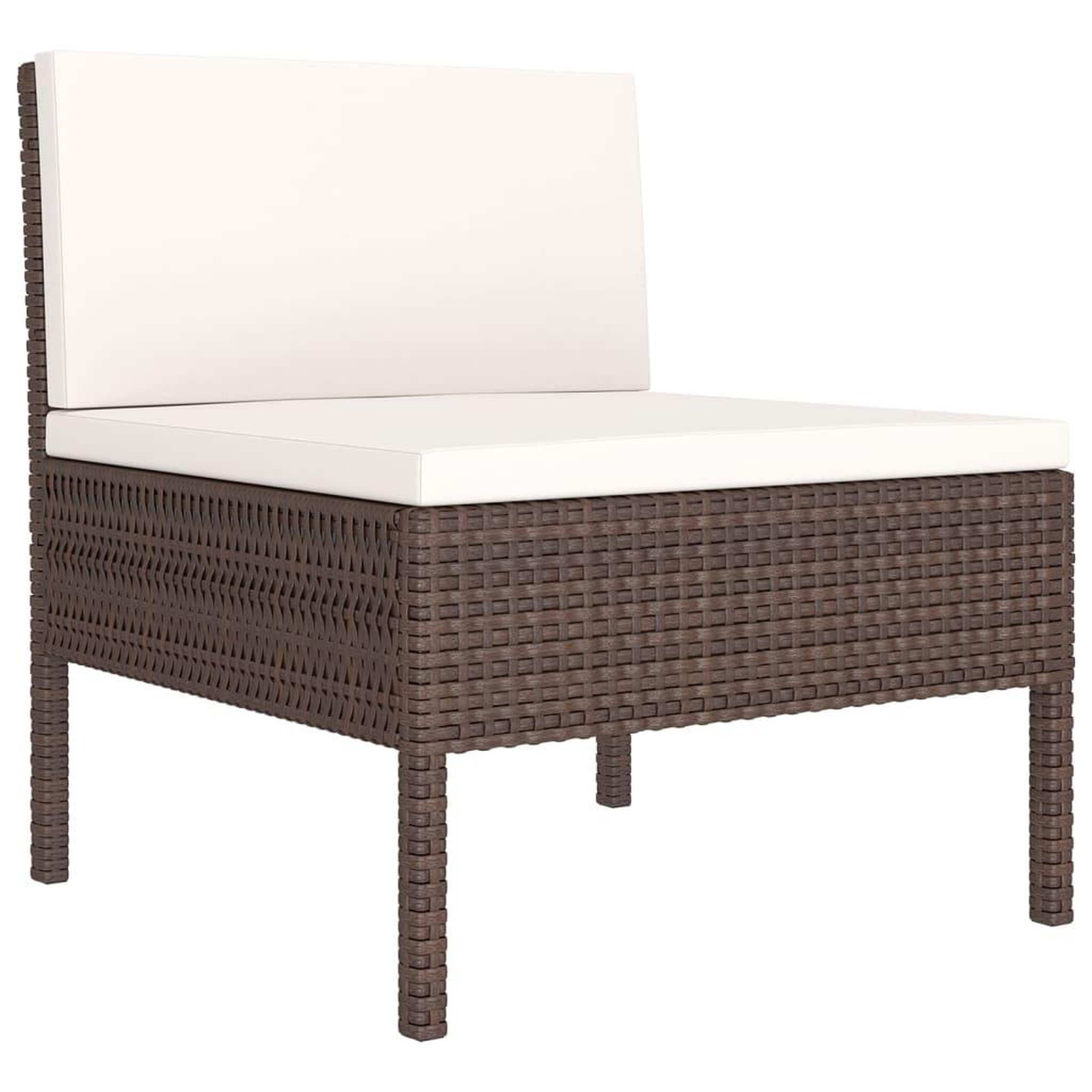 Voir la diapositive 4 : VIDAXL Salon de jardin 10 pcs avec coussins Resine tressee Marron