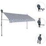 Voir la diapositive 3 : VIDAXL Auvent manuel retractable avec LED 400 cm Bleu et blanc