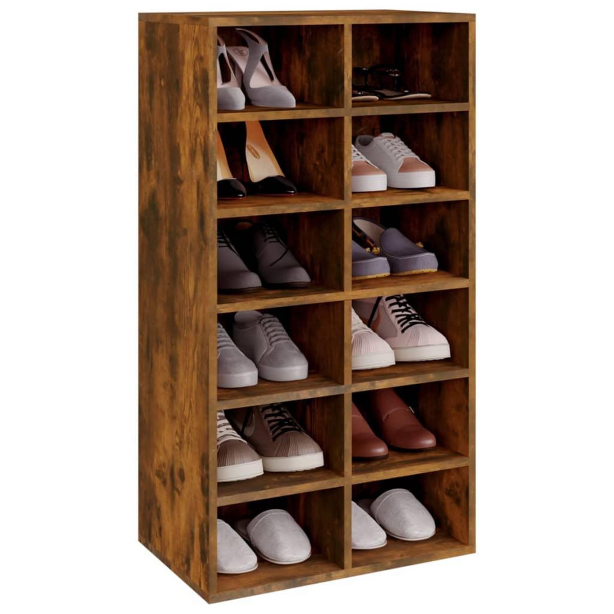 VIDAXL Etagere a chaussures Chene fume 54x34x100,5 cm