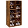 Voir la diapositive 3 : VIDAXL Etagere a chaussures Chene fume 54x34x100,5 cm