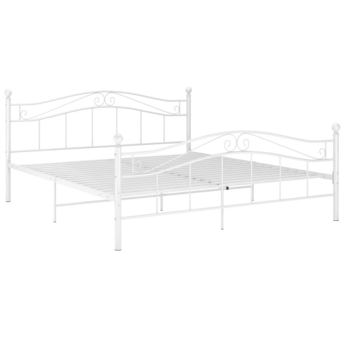 VIDAXL Cadre de lit sans matelas blanc metal 140x200 cm