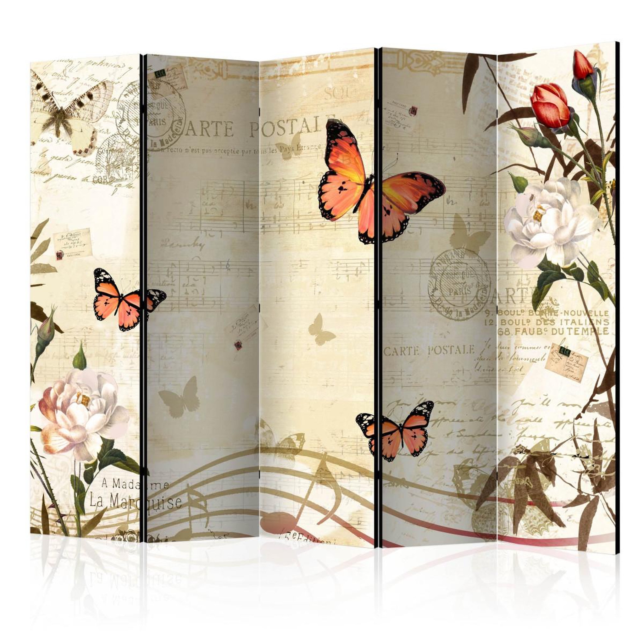 Paris Prix Paravent 5 volets  melodies of butterflies  172x225cm