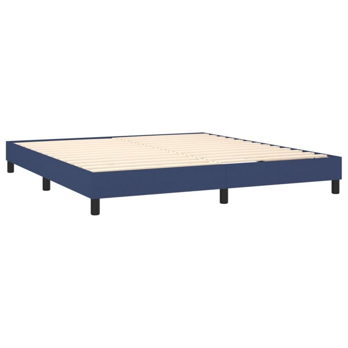 VIDAXL Sommier a lattes de lit avec matelas Bleu 180x200 cm Tissu