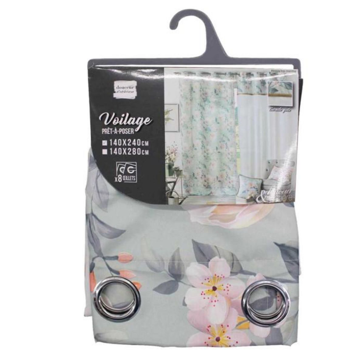 Paris Prix Rideau Voilage à Œillets  Alissia  140x240cm Menthe