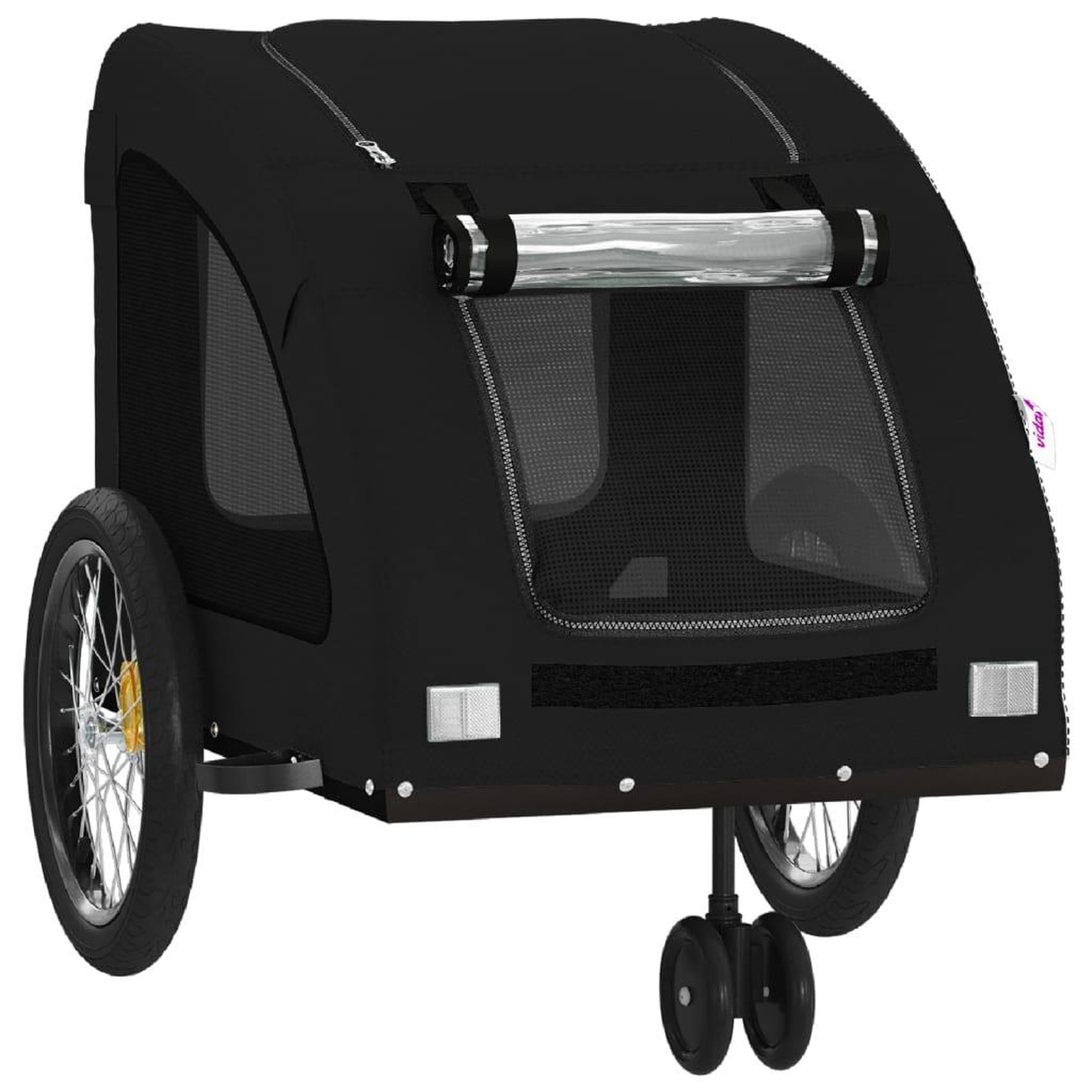 Voir la diapositive 5 : VIDAXL Remorque de velo pour animaux de compagnie noir