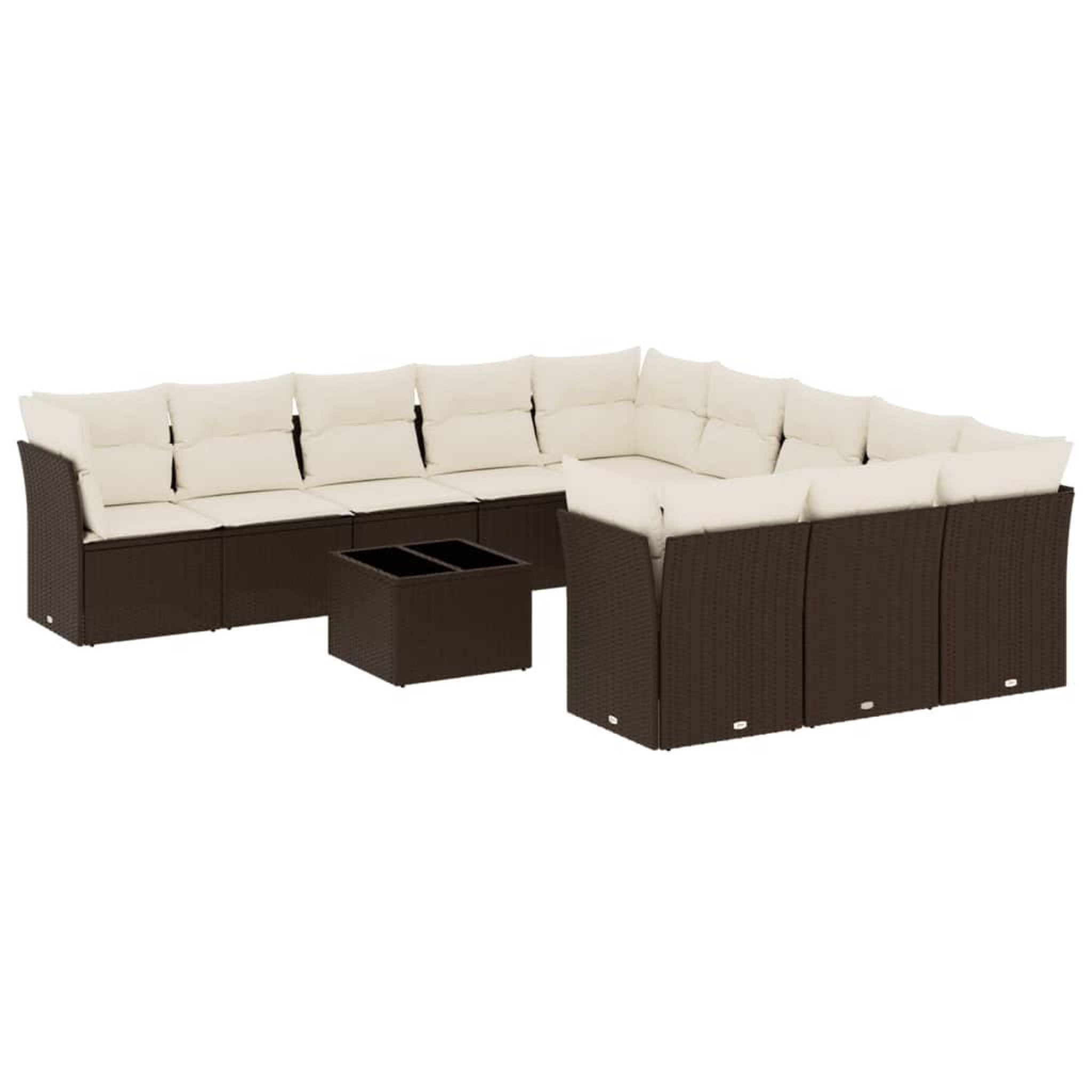 Voir la diapositive 2 : VIDAXL Salon de jardin avec coussins 12 pcs marron resine tressee