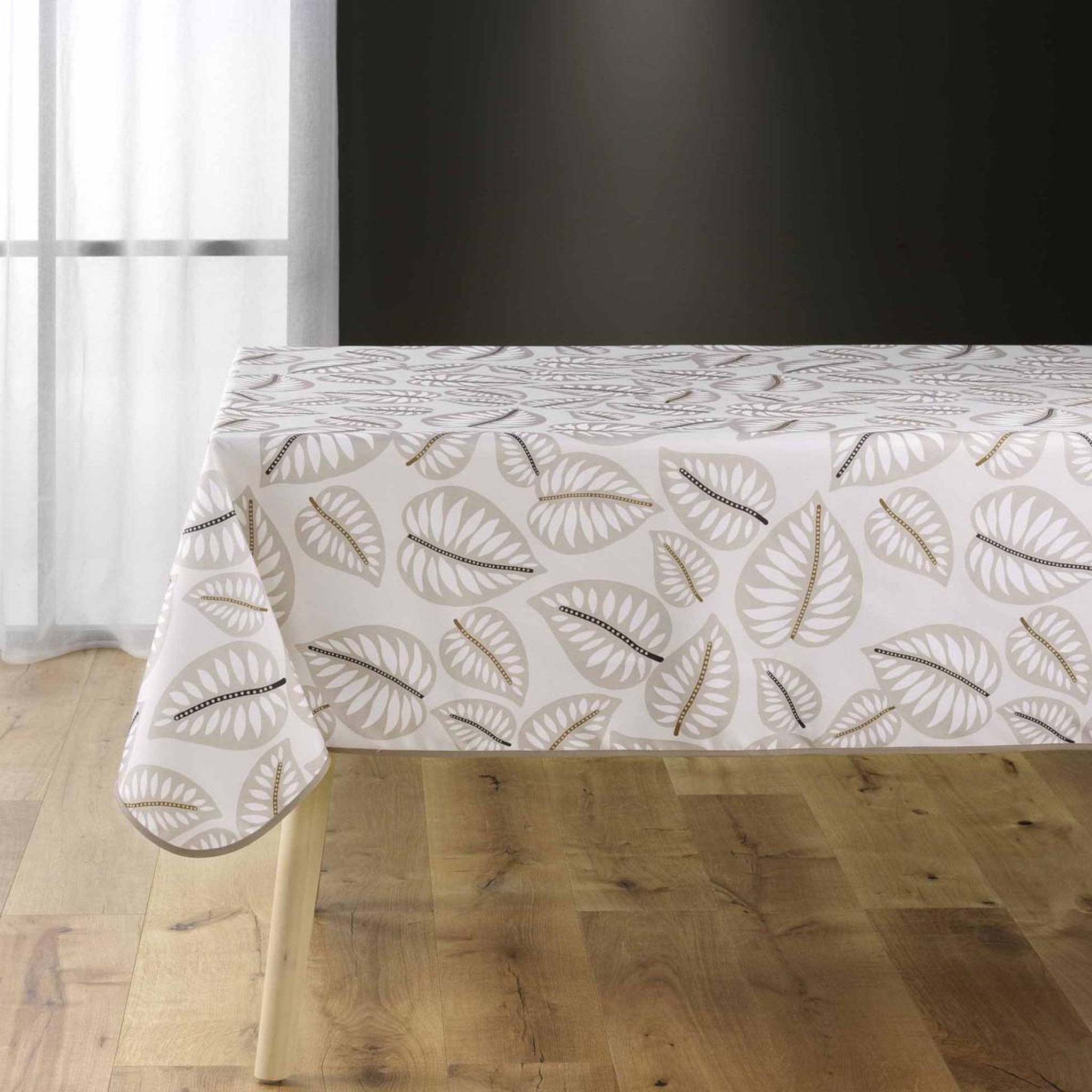 Douceur d'Intérieur Nappe antitache imprimé  alma  150x240cm naturel