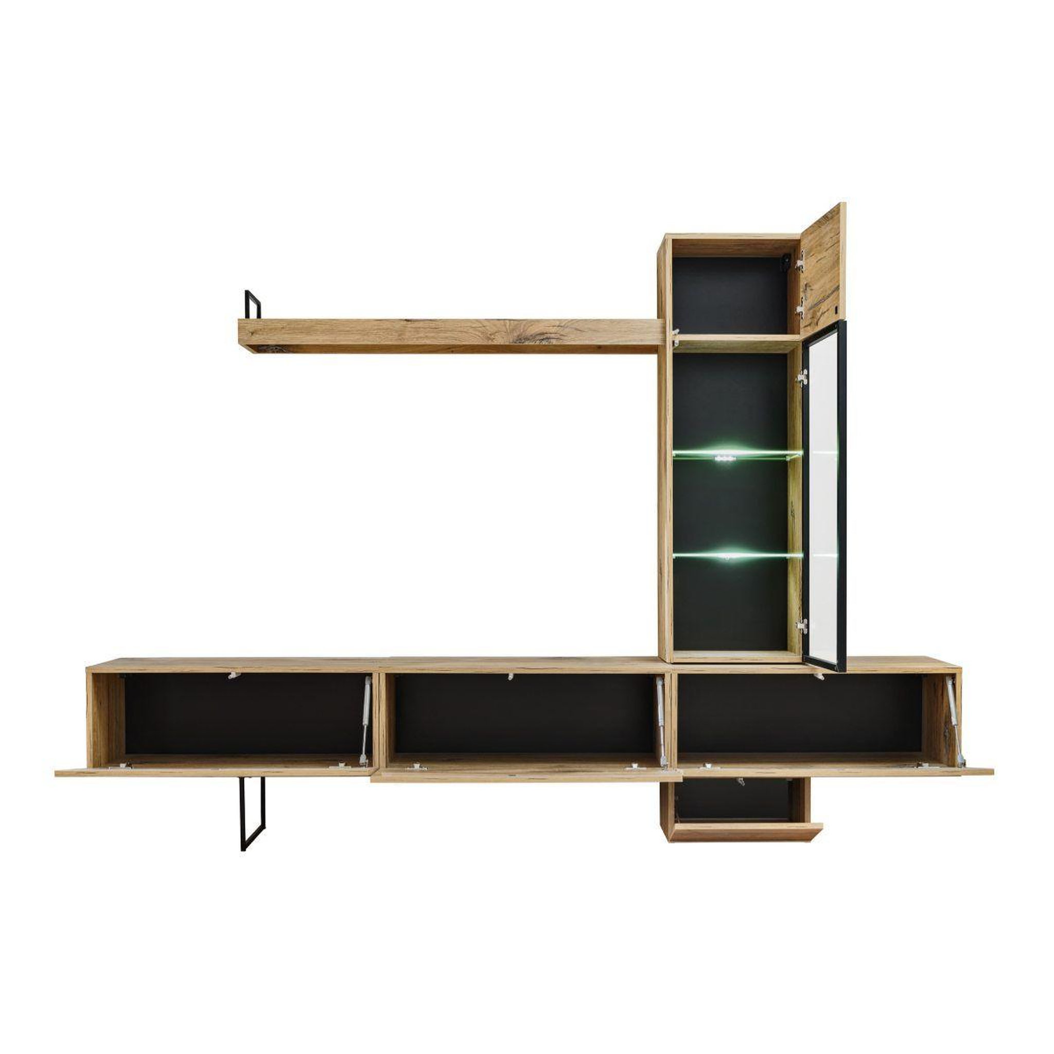 Voir la diapositive 4 : Paris Prix Ensemble meuble tv design  rise  240cm chêne