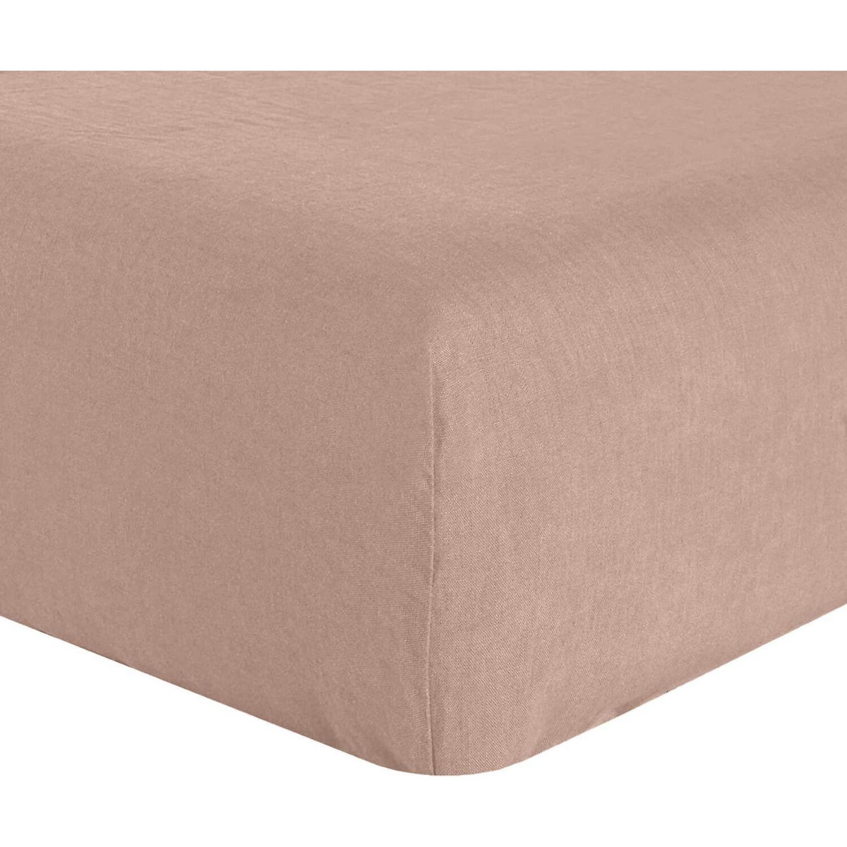 BATON ROUGE Drap housse 100% lin lavé 160g nougat