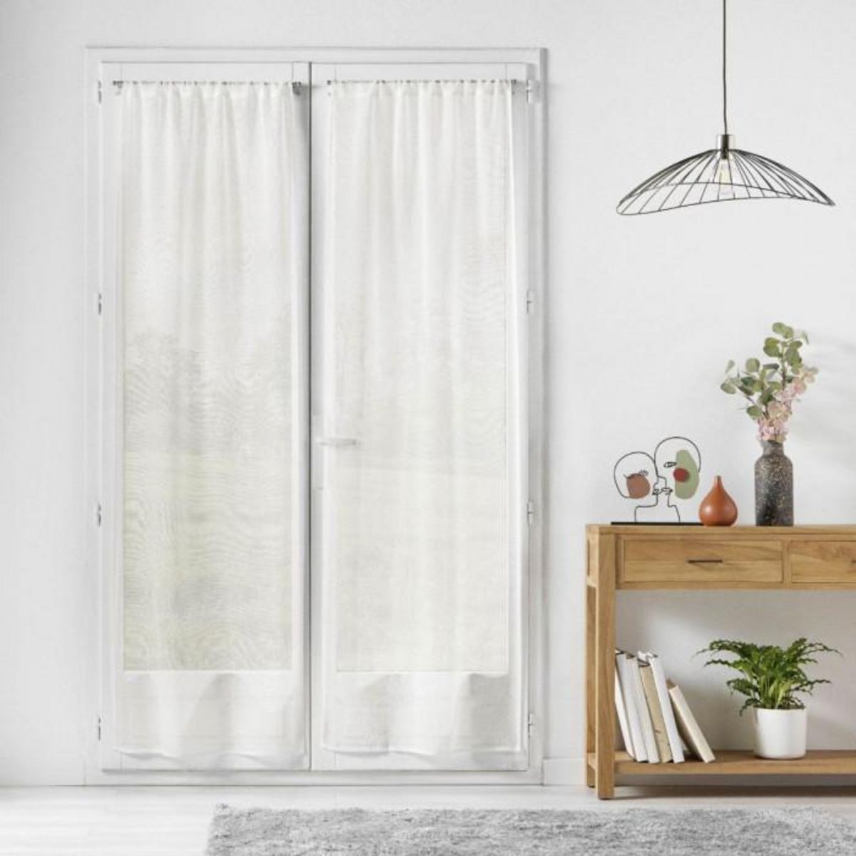 Paris Prix Paire de Voilages Passe-Tringle  Carlin  70x240cm Naturel