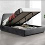 Voir la diapositive 3 : CONCEPT USINE Lit coffre - 140x190 cm - Velours gris NORKA