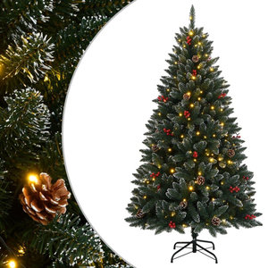 Sapin De Noël LED 210 Cm - Décor Moderne Intérieur/extérieur Avec 300 Lumières Chaudes | Arbre PVC Design Prêt à Briller