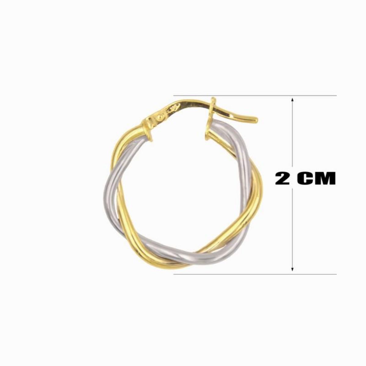 L'ATELIER D'AZUR Boucles d'Oreilles Créoles Or Bicolore Torsadé