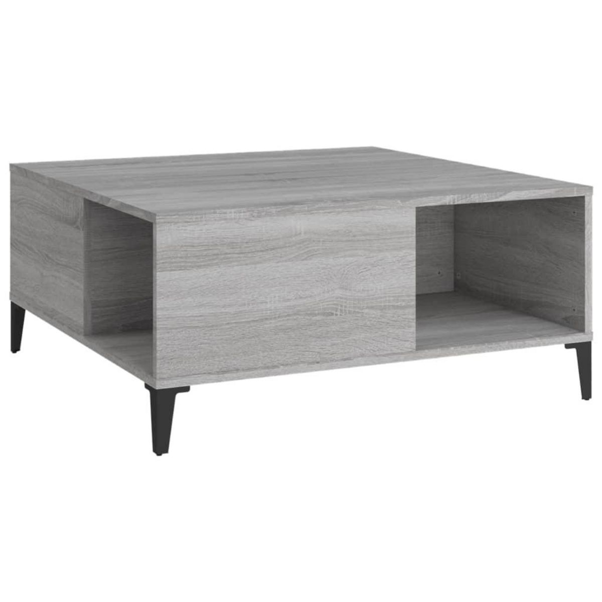 VIDAXL Table basse sonoma gris 80x80x36,5 cm bois d'ingenierie