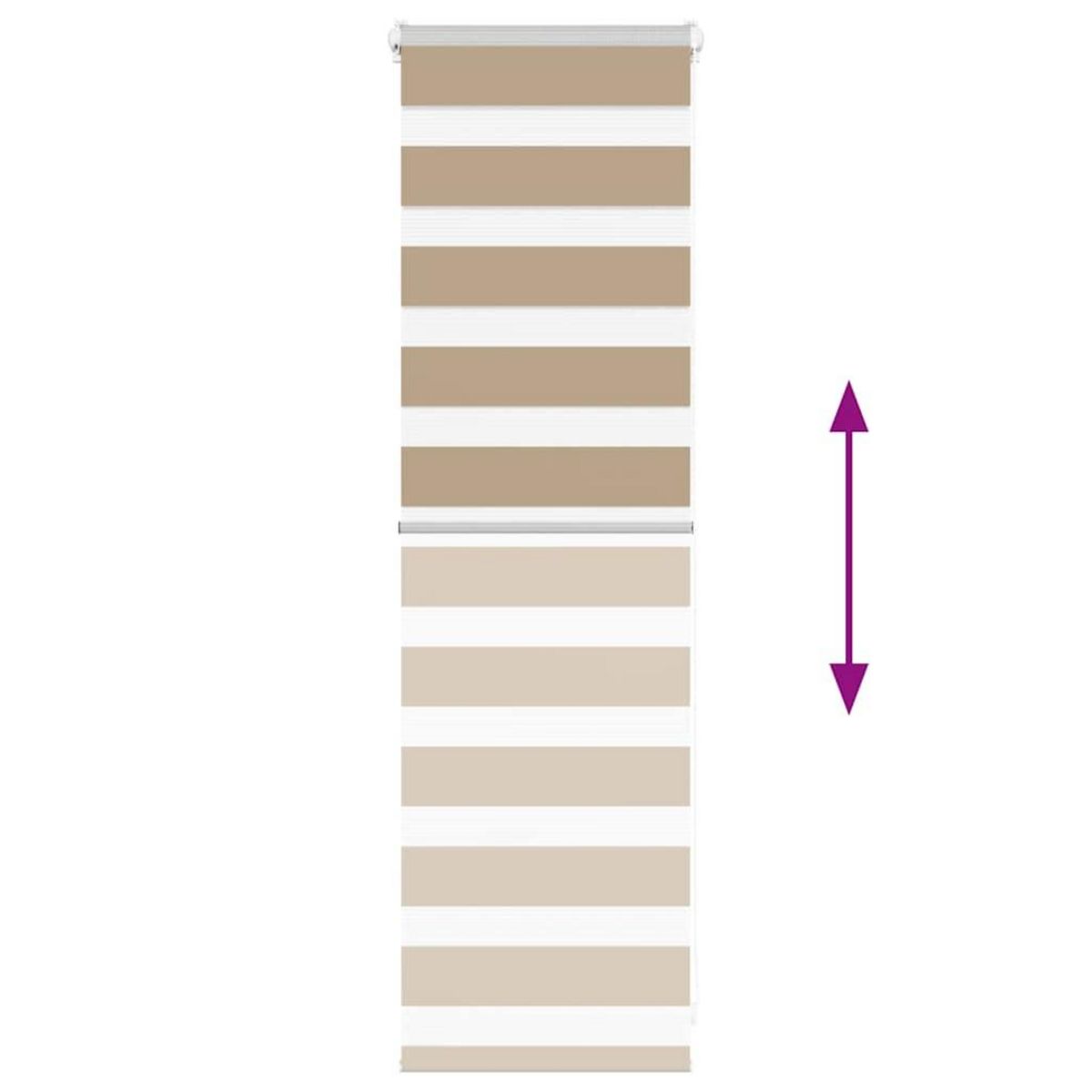 VIDAXL Store zebre marron sable largeur du tissu 35,9 cm polyester