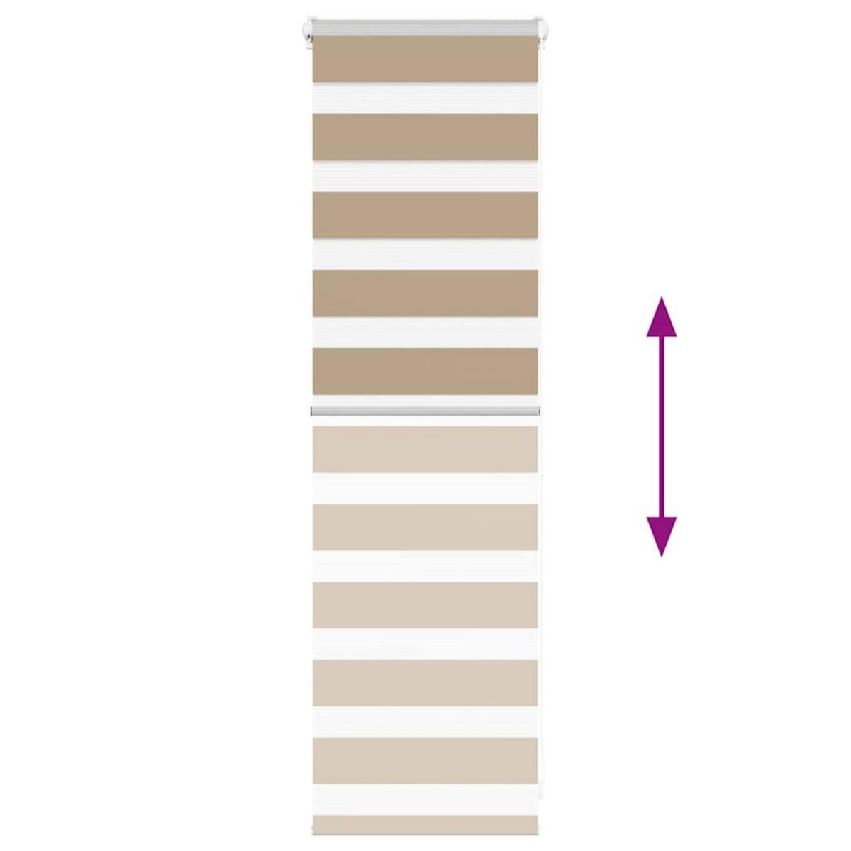 VIDAXL Store zebre marron sable largeur du tissu 35,9 cm polyester