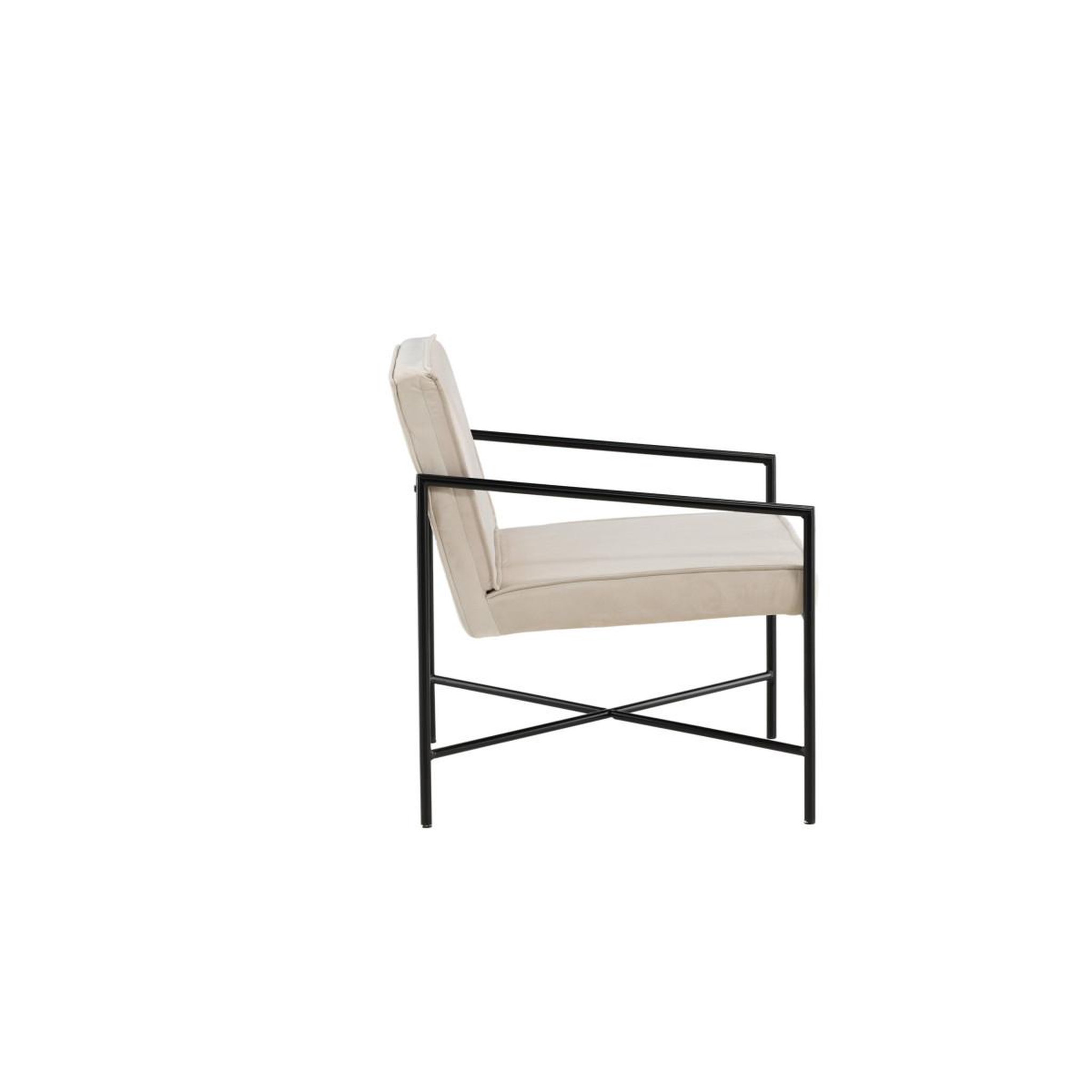 Voir la diapositive 2 : Paris Prix Fauteuil design velours  rakel  78cm beige