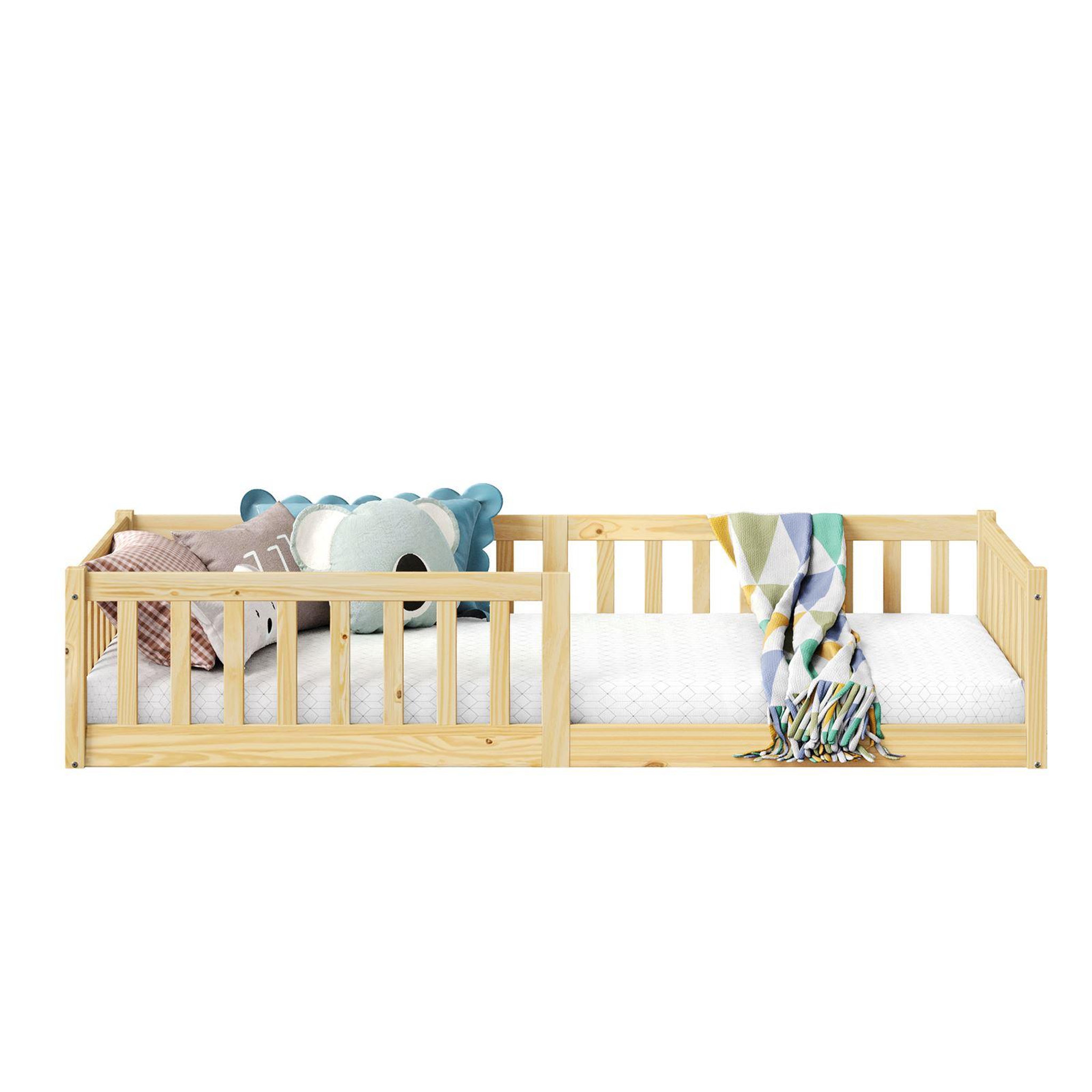 Voir la diapositive 4 : IDIMEX Lit enfant GUSTAVO type Montessori, couchage 90x190 cm, en pin massif
