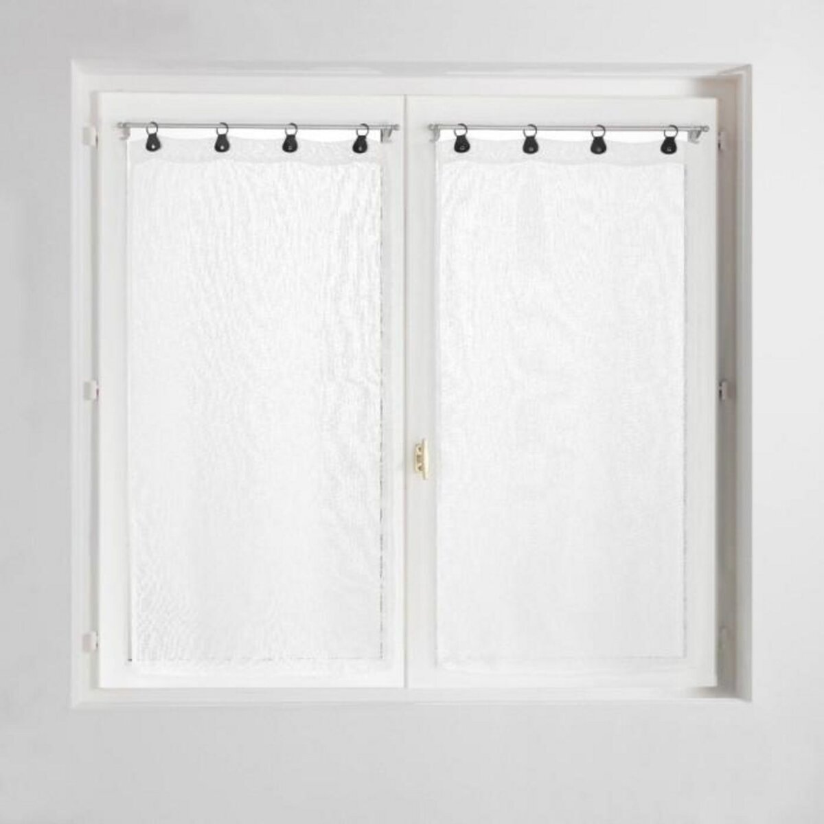 Paris Prix Paire de Voilages à Anneaux  Linka  60x120cm Blanc