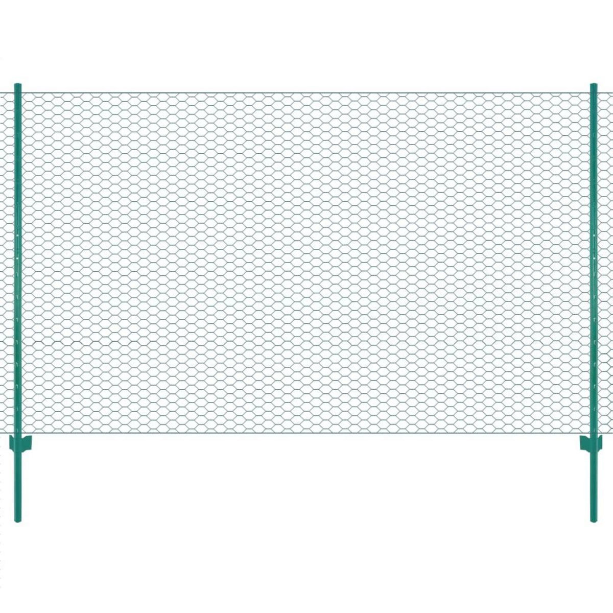 VIDAXL Cloture en grillage metallique avec poteaux Acier 25x1,5 m Vert