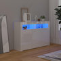 Voir la diapositive 1 : VIDAXL Buffet avec lumieres LED blanc brillant 115,5x30x75 cm