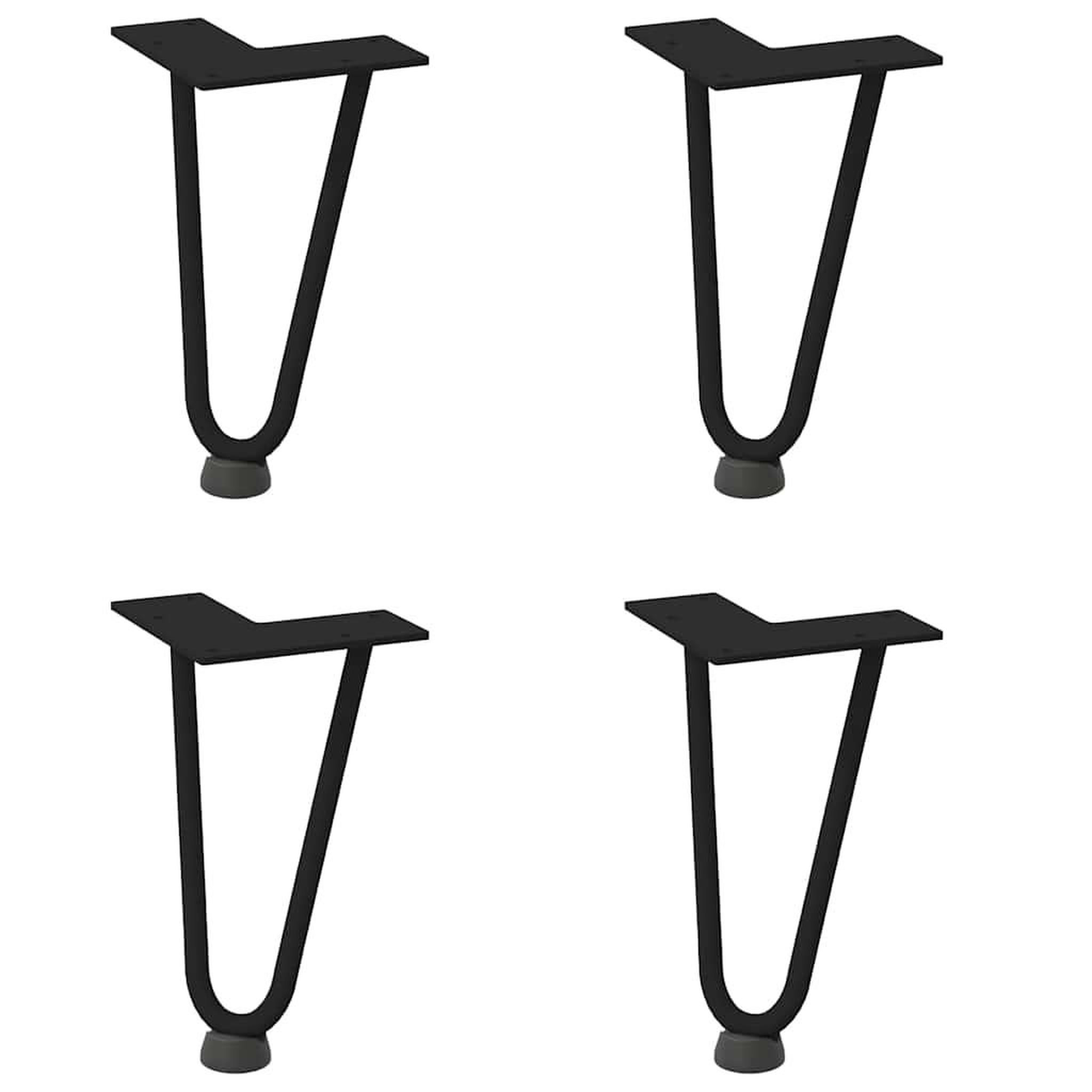 Voir la diapositive 2 : VIDAXL Pieds de table en forme d'epingle a cheveux 4 pcs noir 20 cm