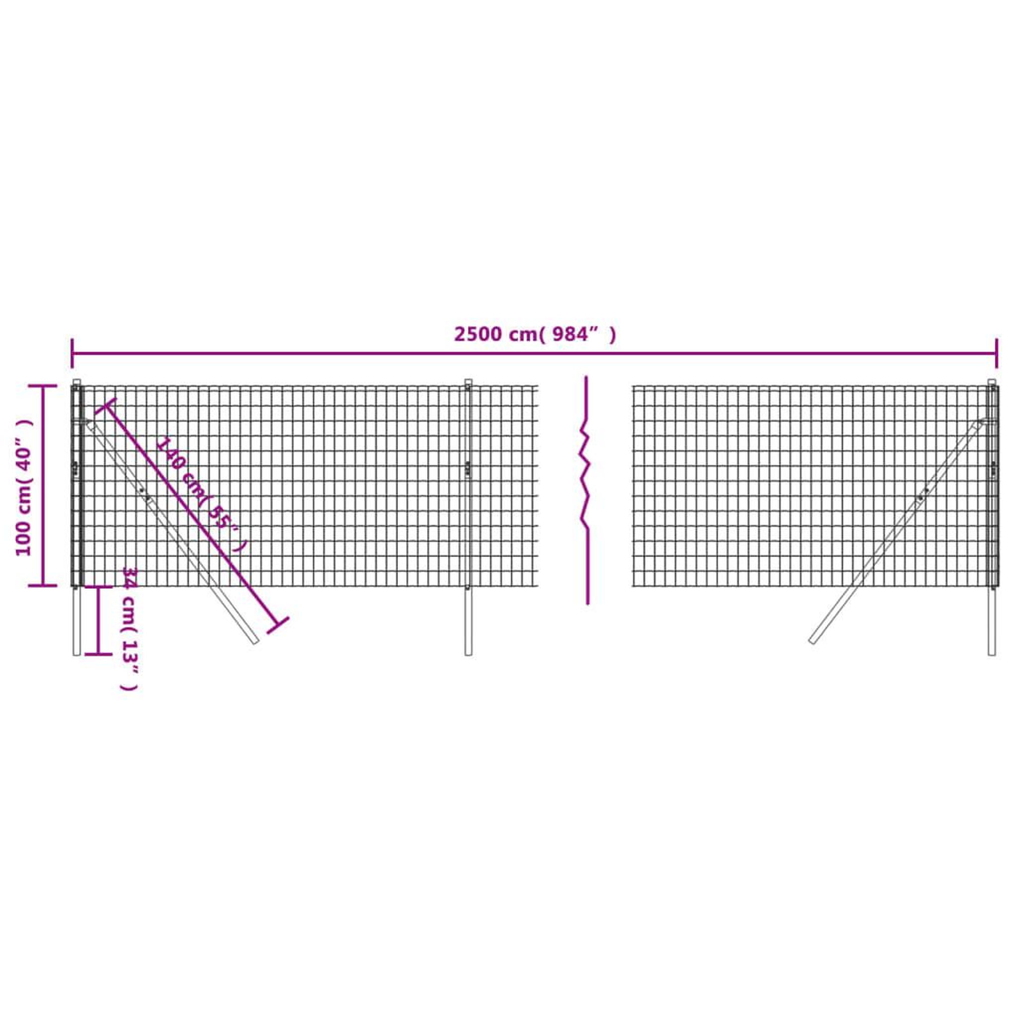 Voir la diapositive 5 : VIDAXL Cloture en treillis metallique anthracite 1x25m acier galvanise