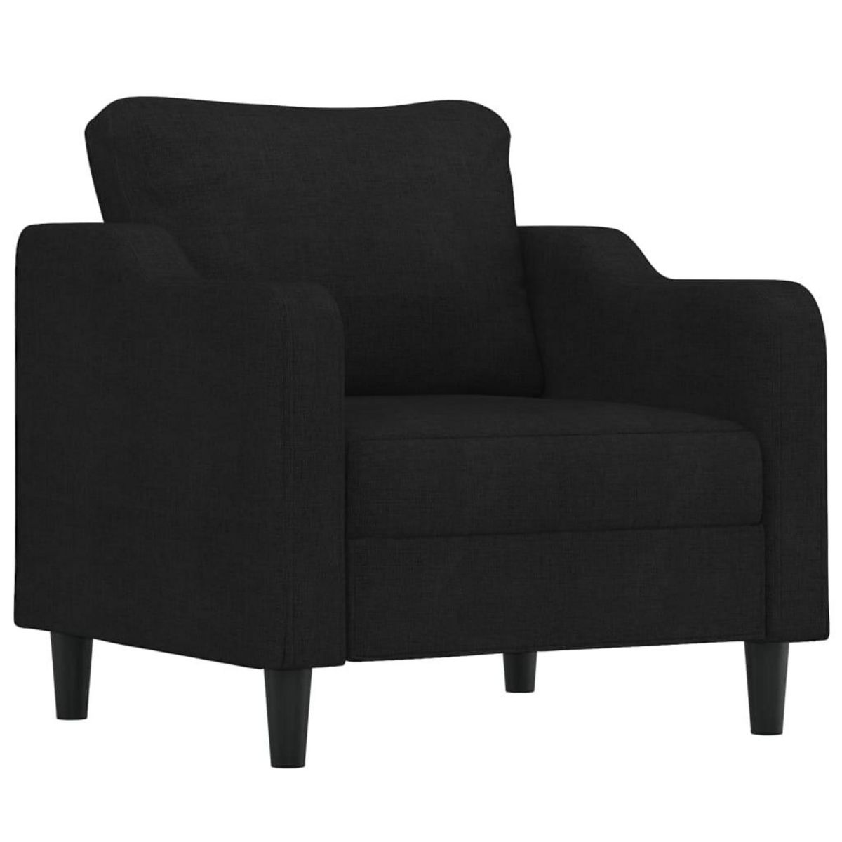 VIDAXL Ensemble de canapes 3 pcs avec coussins noir tissu