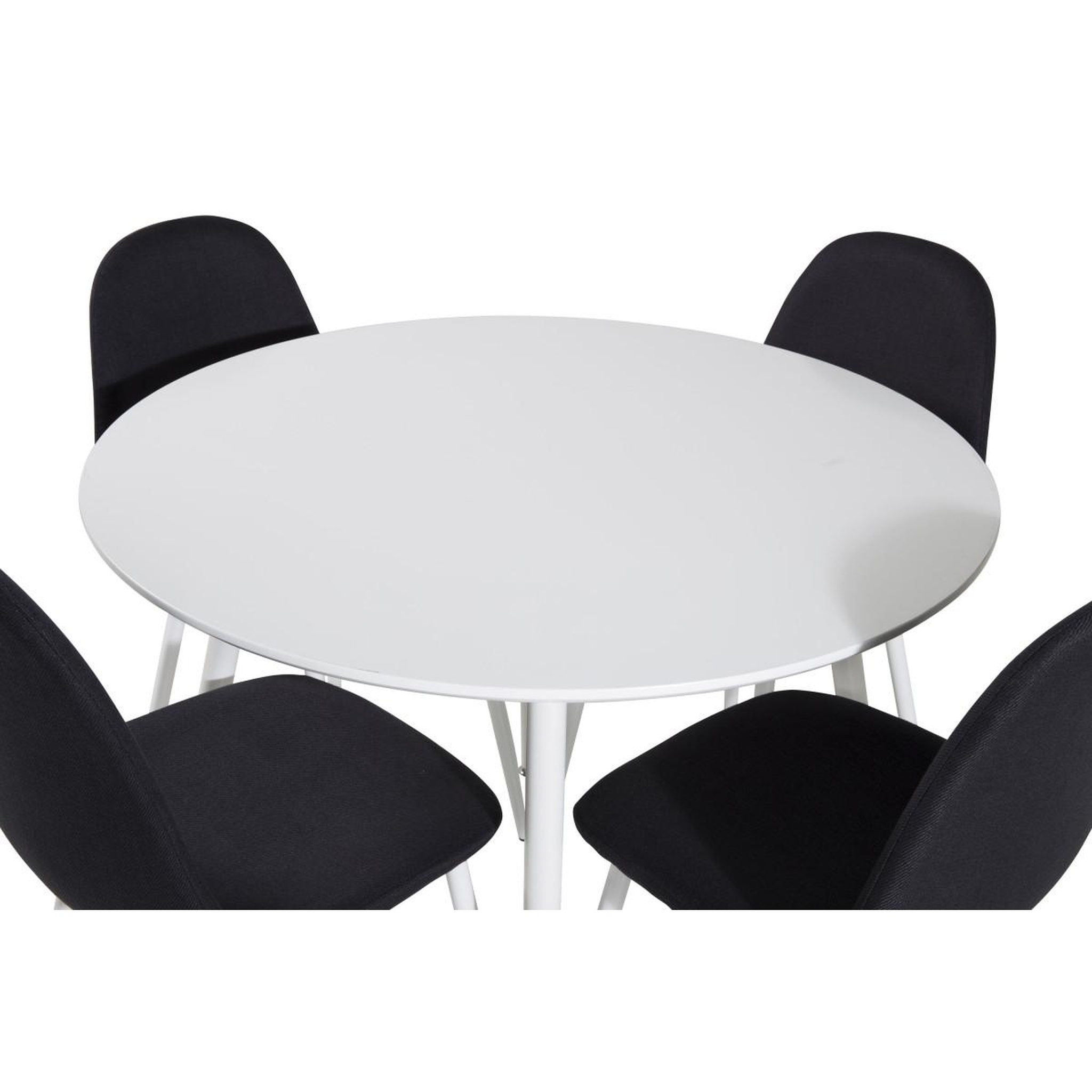 Voir la diapositive 3 : Paris Prix Ensemble table à manger & 4 chaises  plaza & polar  100cm blanc & noir