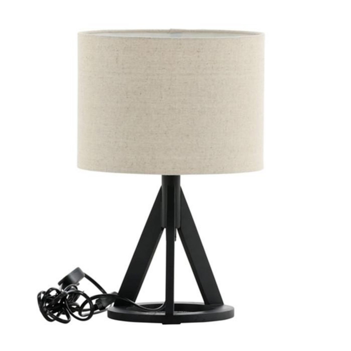 Paris Prix Lampe à Poser en Bois  Kona  51cm Noir